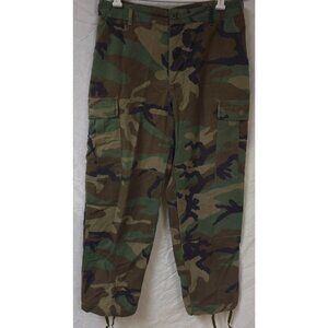 US Army Medium Short Camo Woodland Combat Cargo Pants Military Ripstop Pants